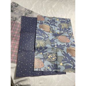 20x30 Inch Blue Fish Coral Wrapping Paper Sheets Set- 2 Papers & 2 Tissue Sheets